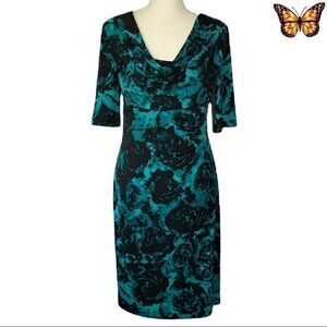 Connected Apparel Half-Sleeve Midi Dress Size 8